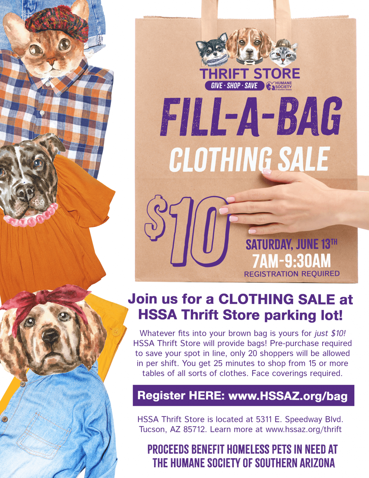 HSSA Thrift Store FILLABAG Clothing Sale