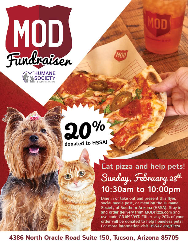 MOD Pizza Fundraiser Humane Society of Southern Arizona