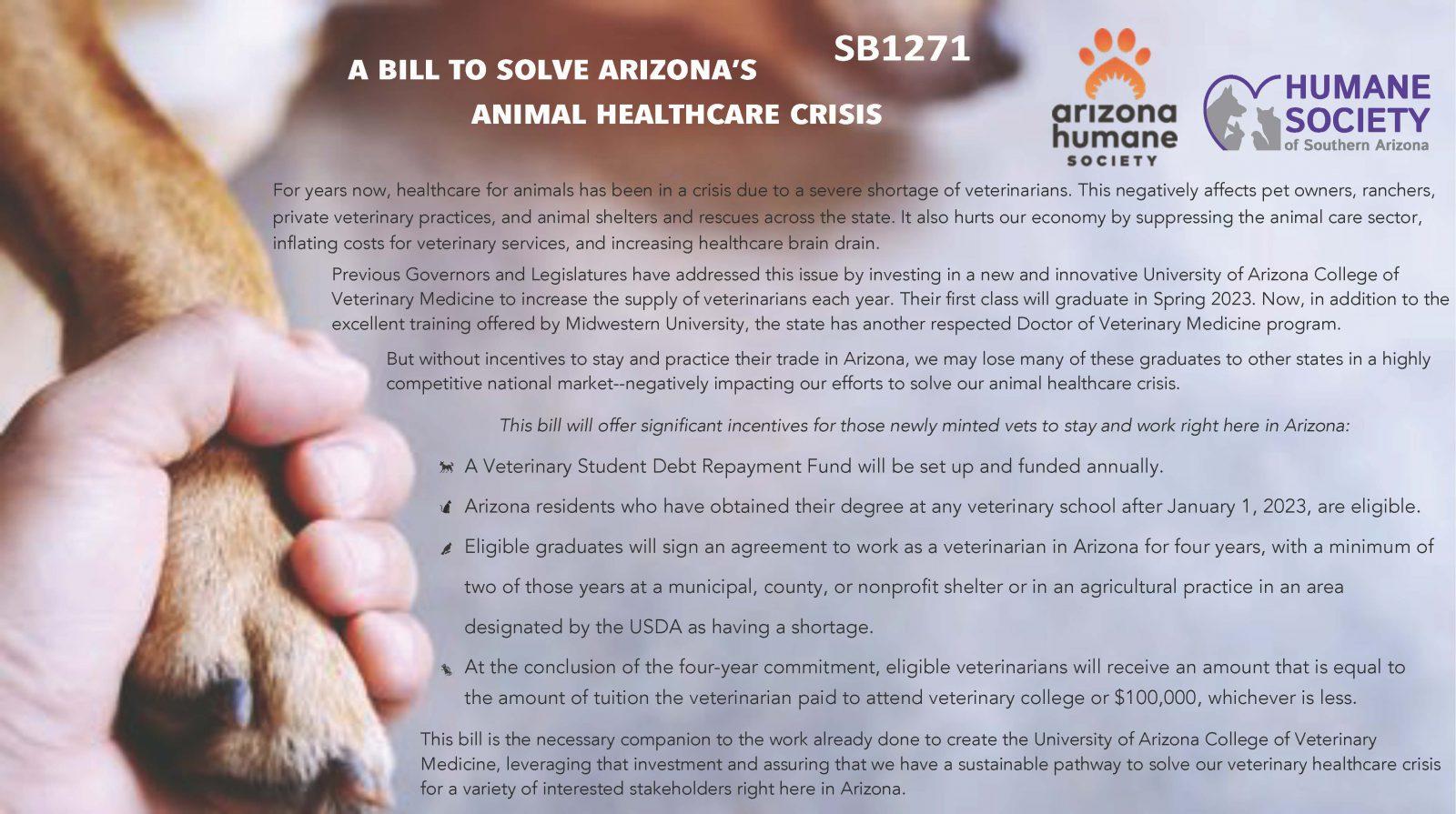 Humane Society vet bill one pager SB1271