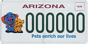 az pet license plate